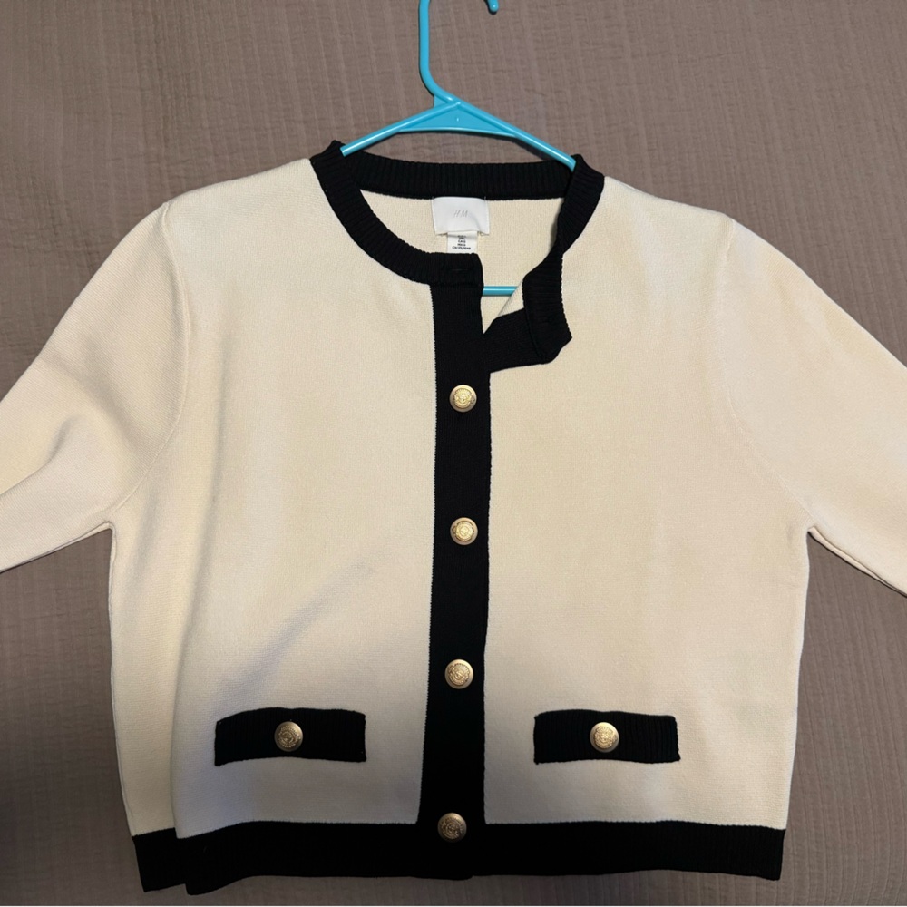 H&M Cream and Black Cardigan